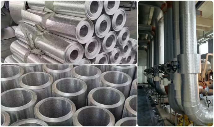 Pipe jacketing stucco embossed aluminum coil