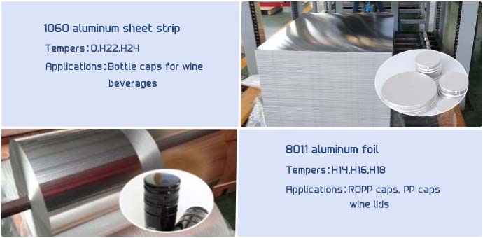 Bottle cap material 1060 aluminum sheet strip and 8011 aluminum foil