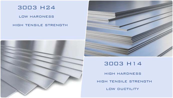 3003 H24 aluminum plate VS 3003 H14 aluminum plate