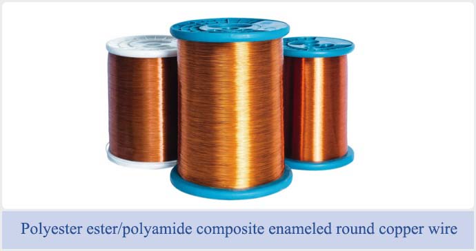 Polyester ester/polyamide composite enameled round copper wire